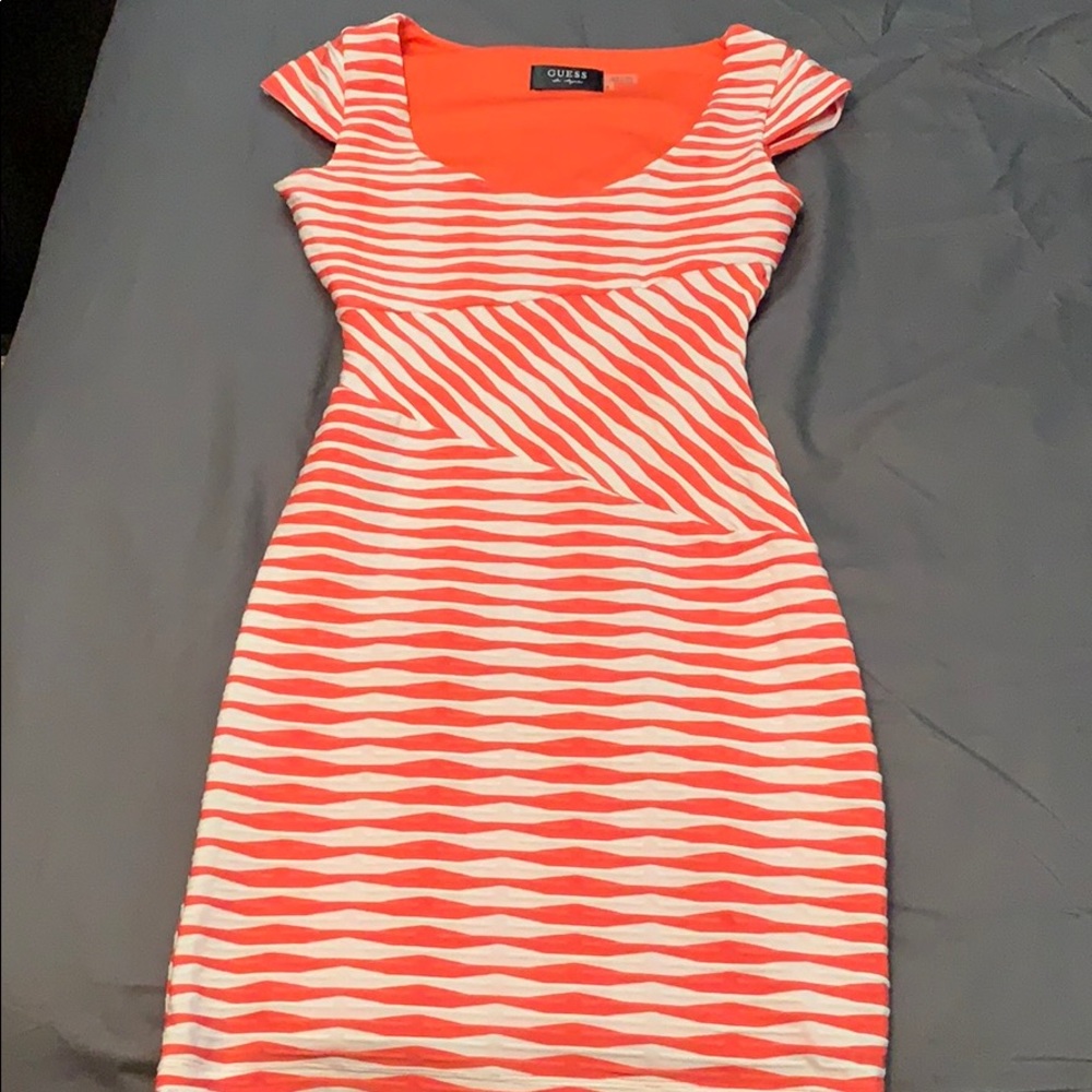 Orange and white Guess dress